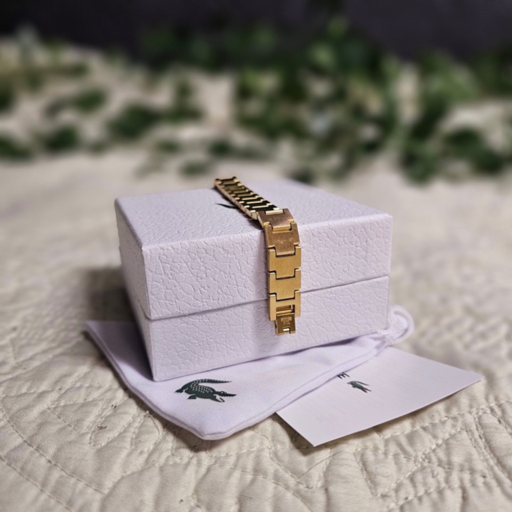 Lacoste Metropole Gold-Tone Bracelet -- Like New / 8 Inch - Picture 4 of 6